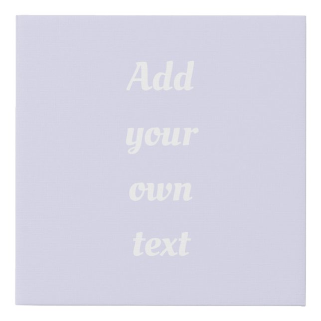 Custom. Lavender. Faux Canvas Print (Front)