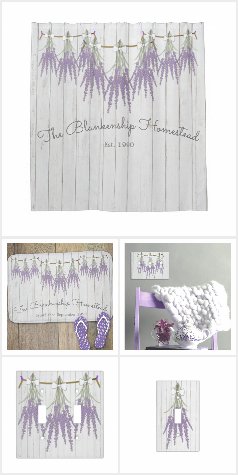 Custom Lavender Flower Pattern Bath and Bedroom