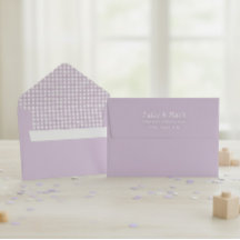 Custom Lavender Gingham Linen Envelope