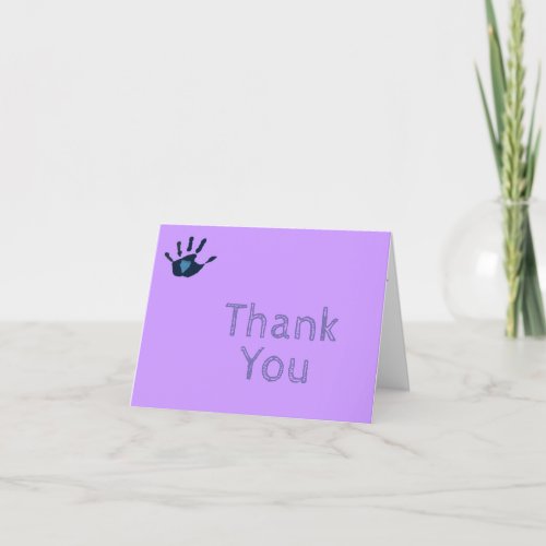 Custom Lavender Heart in Hand Thank You Note Card