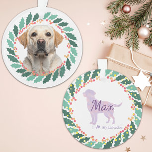 Custom lavender Labrador Retriever ornament Gift