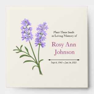 Custom Lavender Memorial Seed Envelope