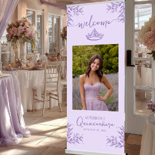 Custom Lavender Photo Quinceanera Banner