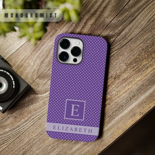 Custom Lavender Plum Purple Polka Dot Design Case_Mate iPhone 14 Pro Max Case