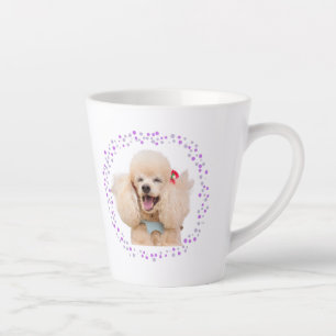 Custom Lavender Poodle - Personalized Name & Photo Latte Mug