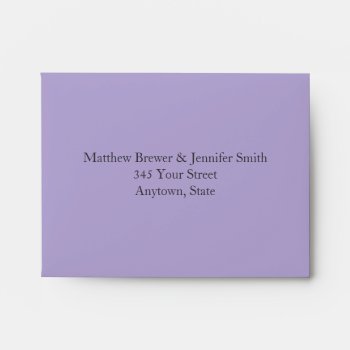 Custom Lavender Purple Envelope With Address by CustomWeddingDesigns at Zazzle