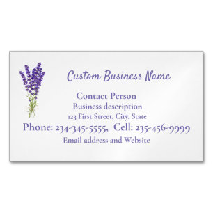 Custom Lavender  purple mauve garden flower  Business Card Magnet