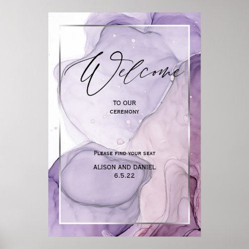 Custom Lavender Rose Abstract Welcome Poster