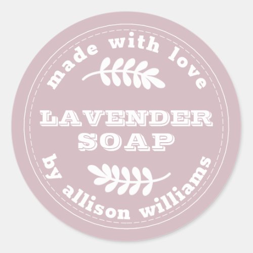 Custom Lavender Soap Pastel Purple Classic Round Sticker