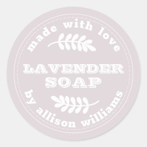 Custom Lavender Soap Pastel Purple Classic Round Sticker