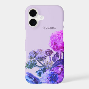 Custom Lavender Watercolor Floral Pink Blue Flower iPhone 17 Case