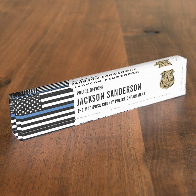 Custom Law Enforcement Officer Police Department Desk Name Plate (Side)