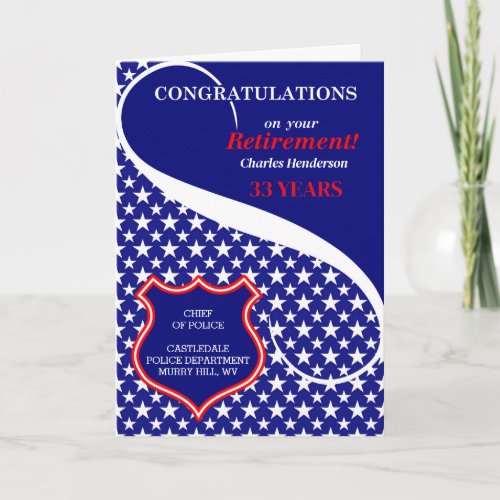 Custom Law Enforcement Retirement Congratulations