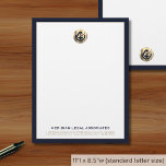 Custom Law Firm Letterhead<br><div class="desc">Make a professional statement with our Custom Law Firm Letterhead. This letterhead design features a customizable template logo with your company name and contact information elegantly presented in classic typography, framed in navy blue. Each sheet exudes professionalism and sophistication, making it perfect for official correspondence, invoices, or important business documents....</div>