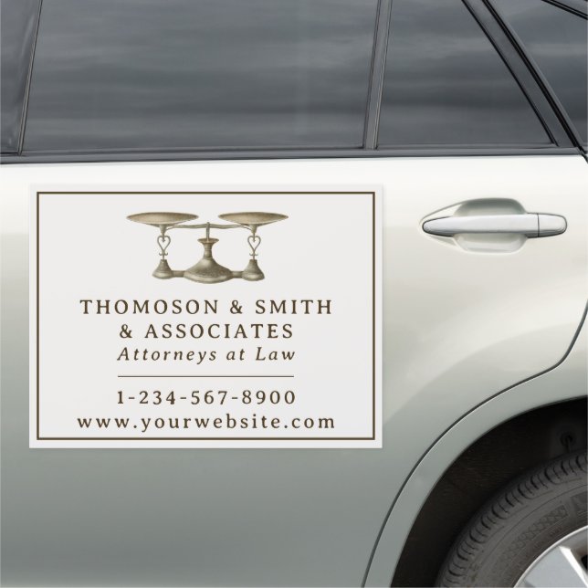 Custom Law Legal Office Company Name Promotional Car Magnet (In Situ)