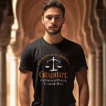 Custom Law School Graduation Orange Black T-Shirt<br><div class="desc">This custom black law school graduation t-shirt features orange typography for a class of 2024 graduate. Customize with your graduating year under the scales of justice for a great personalized commemorative lawyer tee for their college or university.</div>