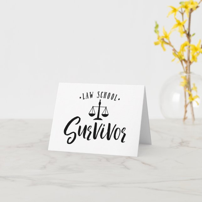 Custom Law School Survivor Graduation  Card (Yellow Flower)