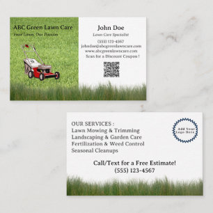 Custom Lawn Care Business Card