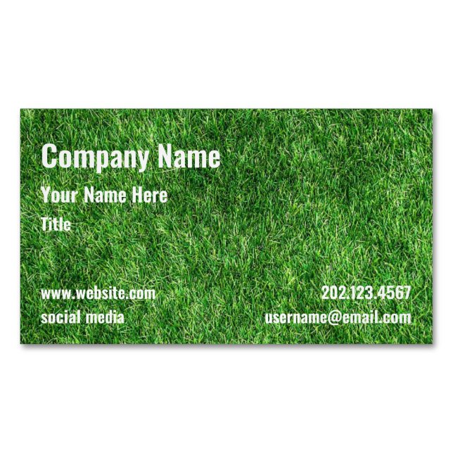 Custom Lawn Care Business Card Magnet (Front)