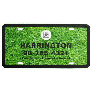 Custom Lawn Care Business Logo Promotional Design License Plate