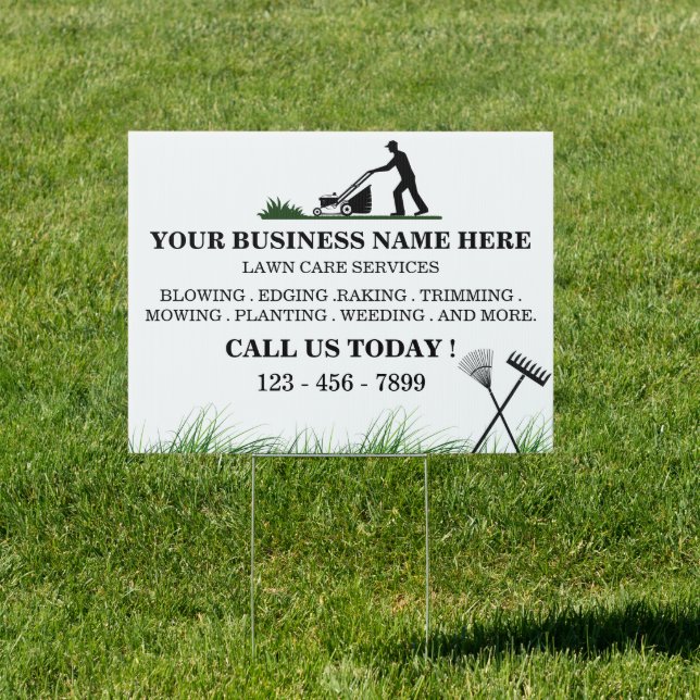 Custom Lawn Care Business Outdoor Sign (Insitu)