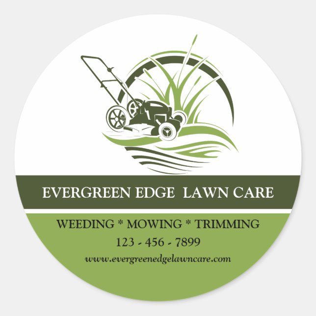 Custom Lawn Care Classic Round Sticker (Front)