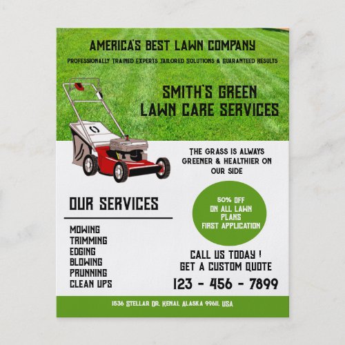 Custom Lawn Care lawn mowing landscaping Flyer
