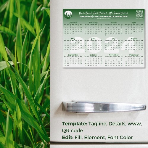 Custom Lawn Care Service 2024 Calendar Magnet