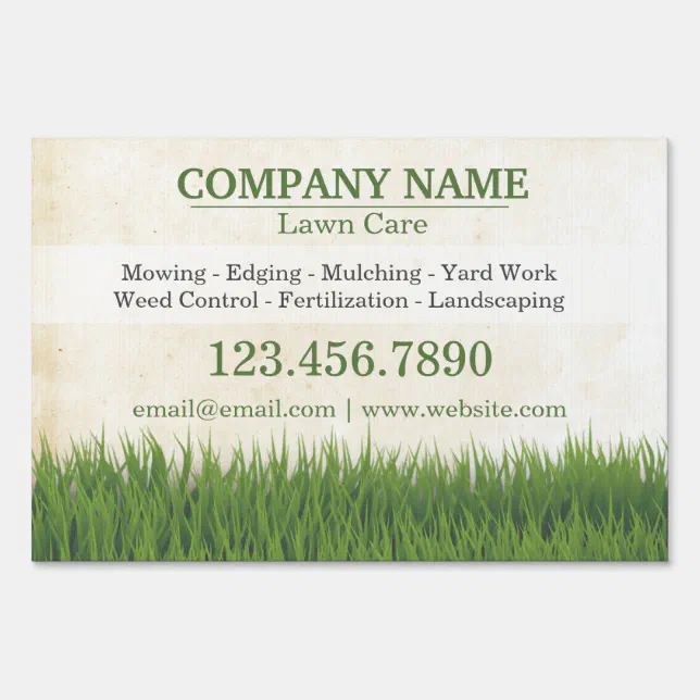 Custom Lawn Care Yard Sign Zazzle
