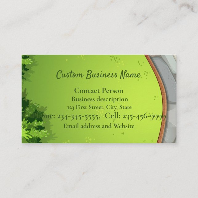 Custom Lawn Landscape  Business Card Magnet (Front)