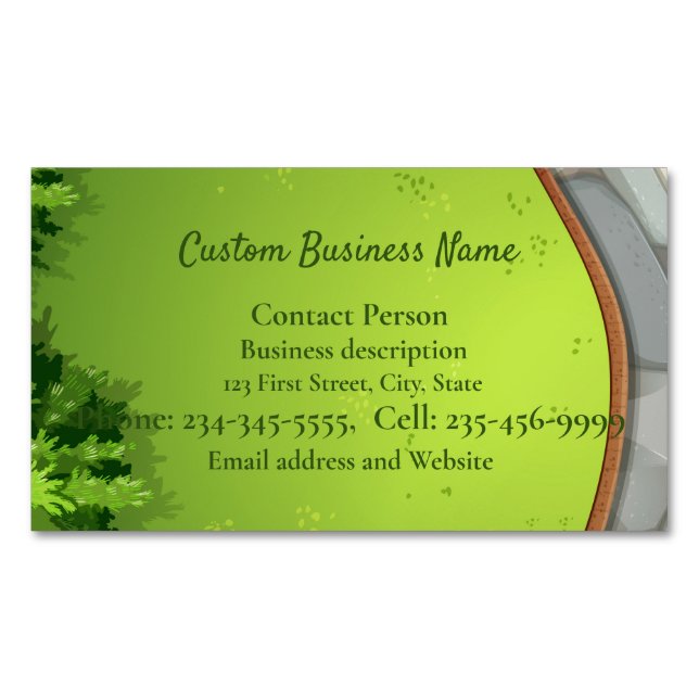 Custom Lawn Landscape  Business Card Magnet (Front)