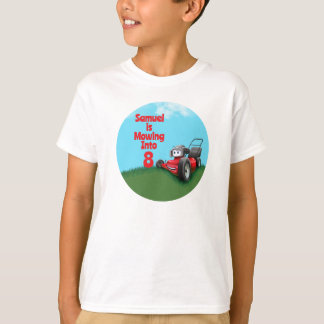 Custom Lawn Mower Kid's Birthday T-Shirt