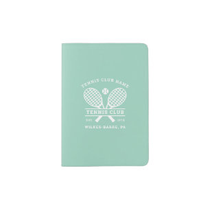 Custom Lawn Tennis Club Name and Racket Icons Passport Holder