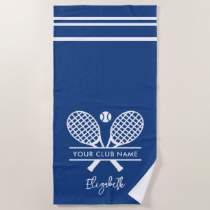 Custom Lawn Tennis Club Name Team Swag Beach Towel