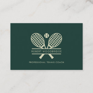 Custom Lawn Tennis Sports Club Coach Business Card