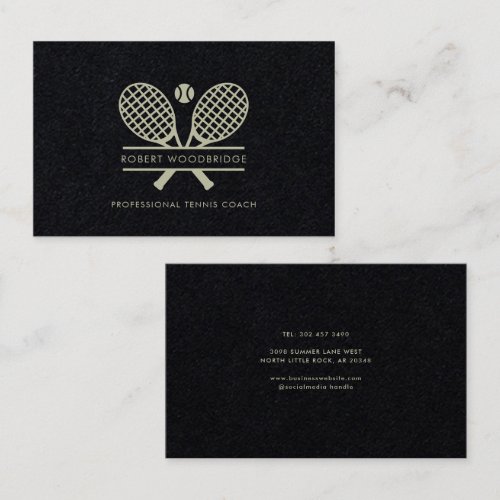 Custom Lawn Tennis Sports Club Name and Coach Business Card