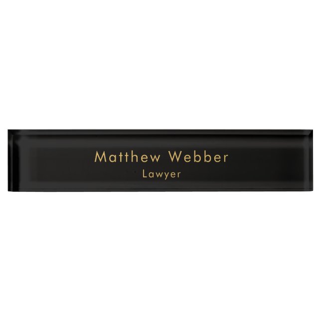 Custom Lawyer Desk Name Plate Elegant Office Sign (Front)