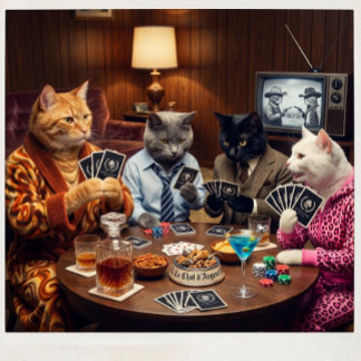 Custom Le Chat d'Argent Noire Personalized Playing Poker Cards