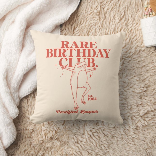 Custom Leap Year Frog Leaper Rare Birthday Club  Throw Pillow (Blanket)