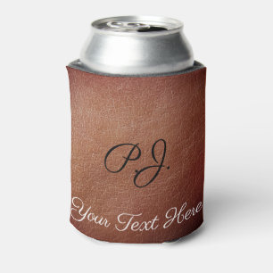 Custom Leather Look Stubby Holder Personalized Can Cooler