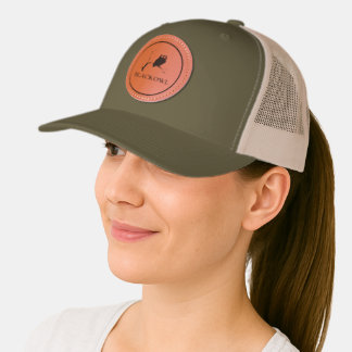 Custom Leather Patch Hat, Sytle: Adult Retro Truck Leather Patch Hat