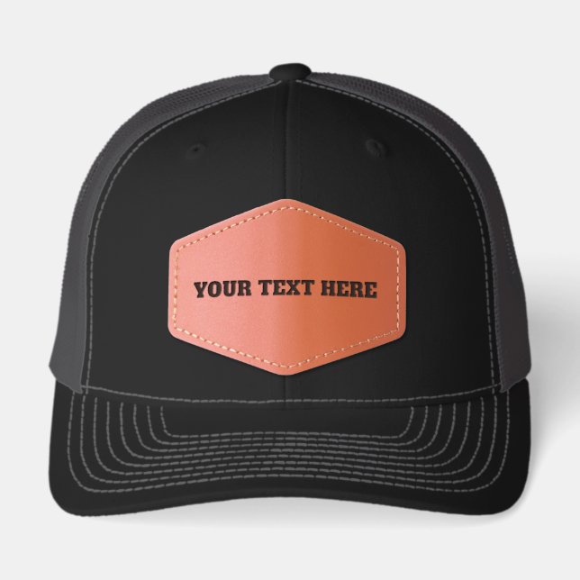 CUSTOM LEATHER PATCH TRUCKER HAT (Front)