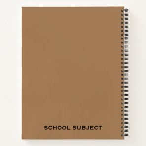 Custom Left-Handed Tan Black School Notebook