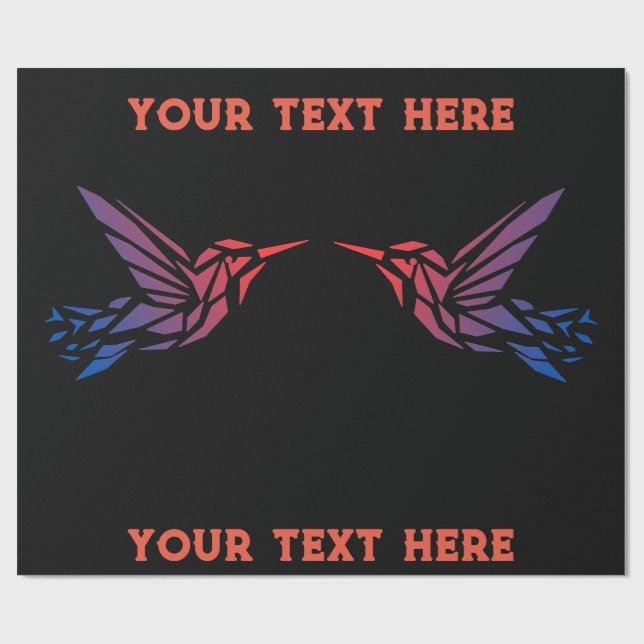 Custom Left Right bird image or Photo Wrapping  Paper (Flat)