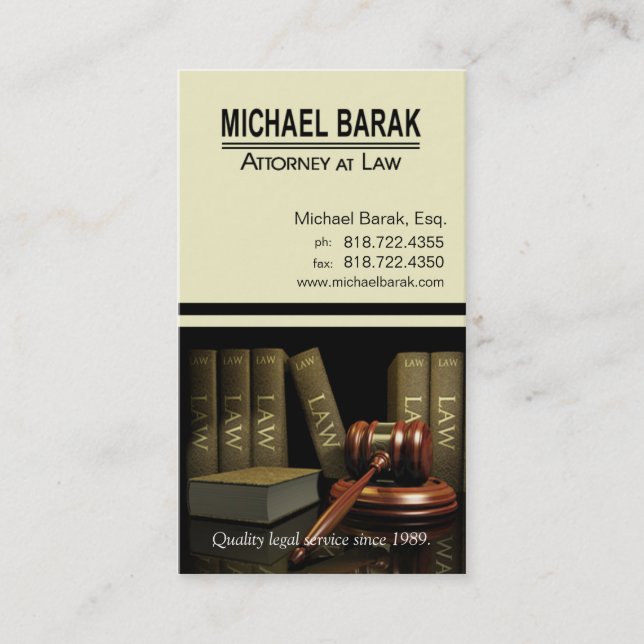 Custom Legal3 Law Offices of Atty Michael Barak Business Card (Front)