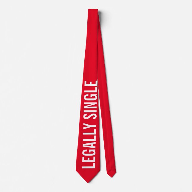 Custom LEGALLY SINGLE Funny Cake Party Neck Tie (Front)