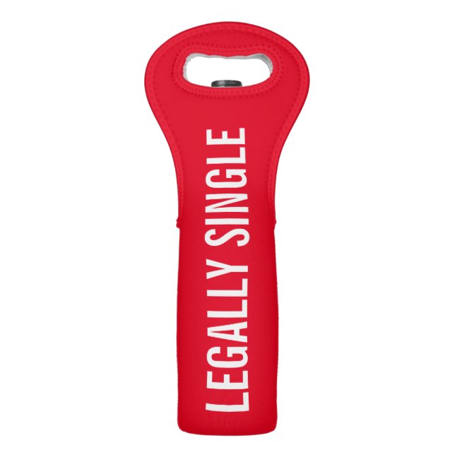 Custom LEGALLY SINGLE Funny Cake Party Wine Bag (Front)