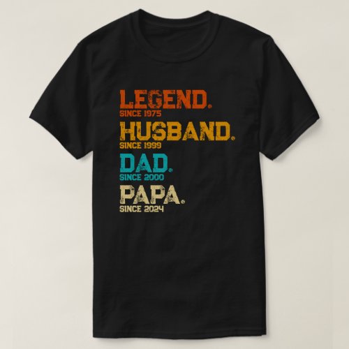 Custom Legend Husband Dad Papa Since Fathers Day T_Shirt