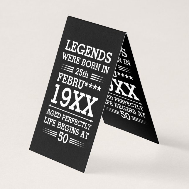 Custom Legends Were Born in Date Month Year Age (Front)