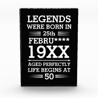 Custom Legends Were Born in Date Month Year Age Acrylic Award